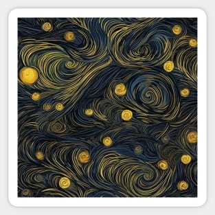 Starry Night Inspired: Vincent Van Gogh Masterpiece Pattern Sticker